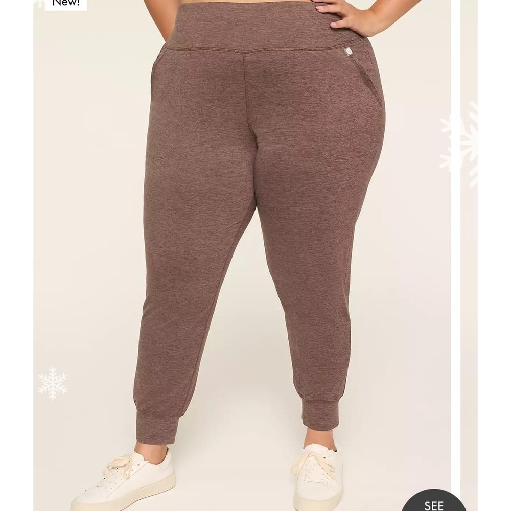 LIVI FOR LANE‎ BRYANT Plus Size Buttery Soft Joggers Pants Mocha Brown